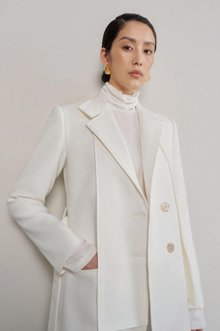Nellie Straight Long Sleeved Cotton Coat - MEAN BLVD