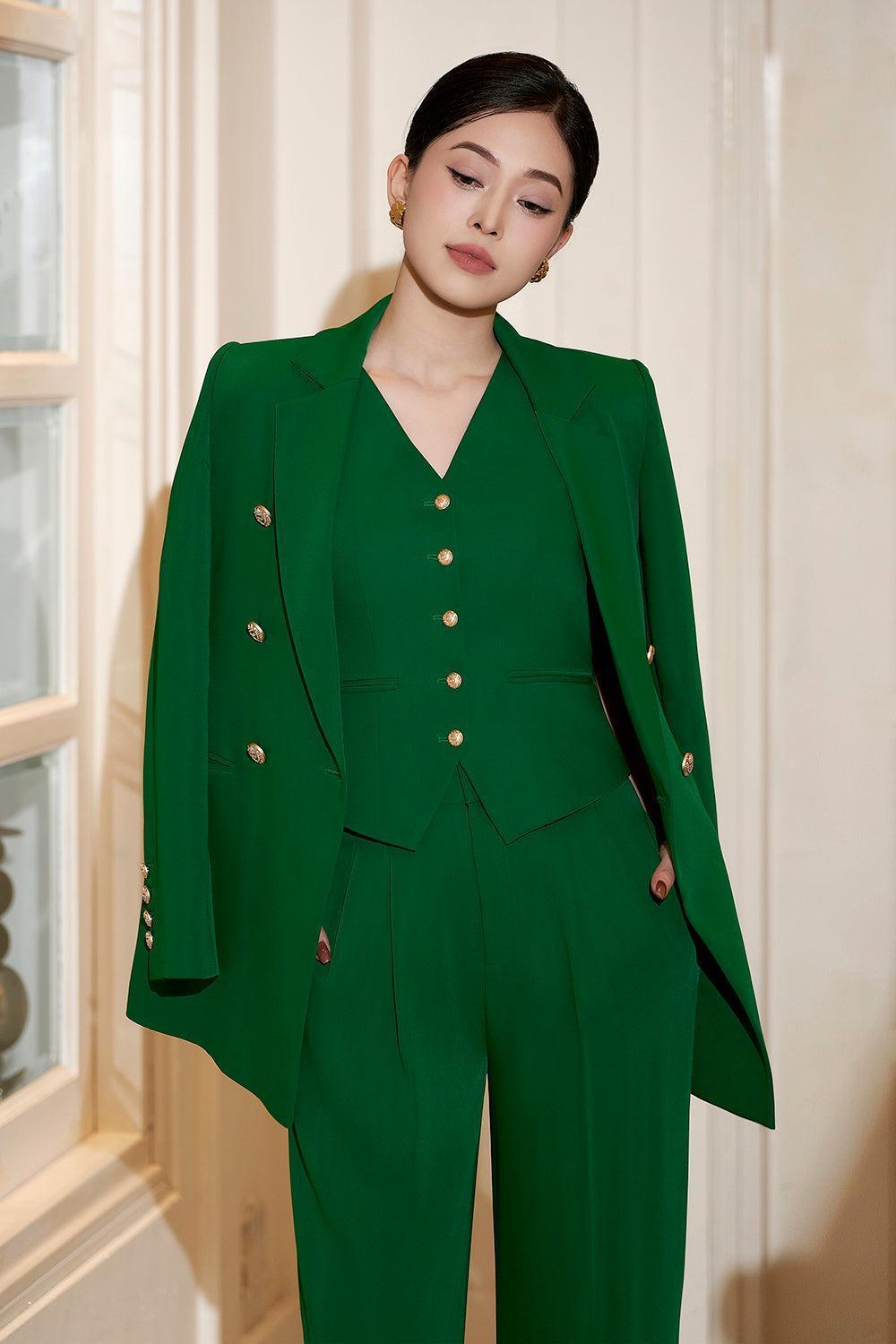 Nerida Straight Long Sleeved Velvet Blazer - MEAN BLVD