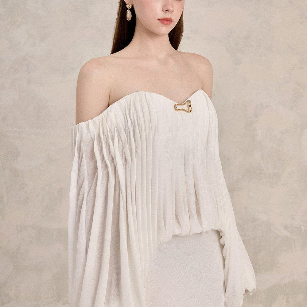 Nesta Blouson Batwing Sleeved Spandex Midi Dress - MEAN BLVD