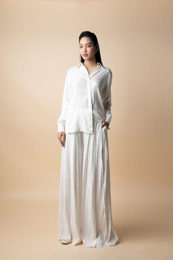 Neva Straight Pleated Silk Maxi Skirt - MEAN BLVD