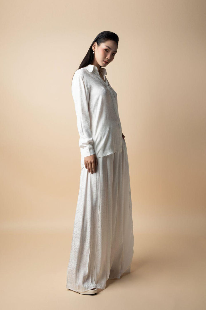 Neva Straight Pleated Silk Maxi Skirt - MEAN BLVD