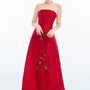 An Straight Wide Leg Taffeta Floor Length Pants