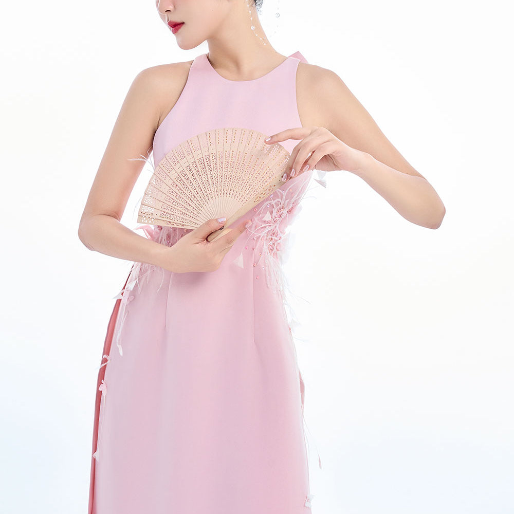 Artemis A-line Sleeveless Taffeta Floor Length Ao Dai Set