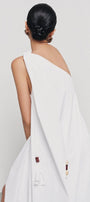 Nguyet Flared One Shoulder Poplin Floor Length Dress - MEAN BLVD