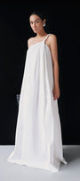 Nguyet Flared One Shoulder Poplin Floor Length Dress - MEAN BLVD