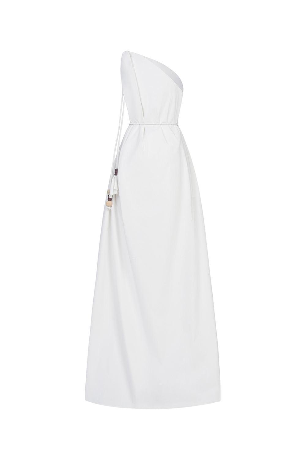 Nguyet Flared One Shoulder Poplin Floor Length Dress - MEAN BLVD