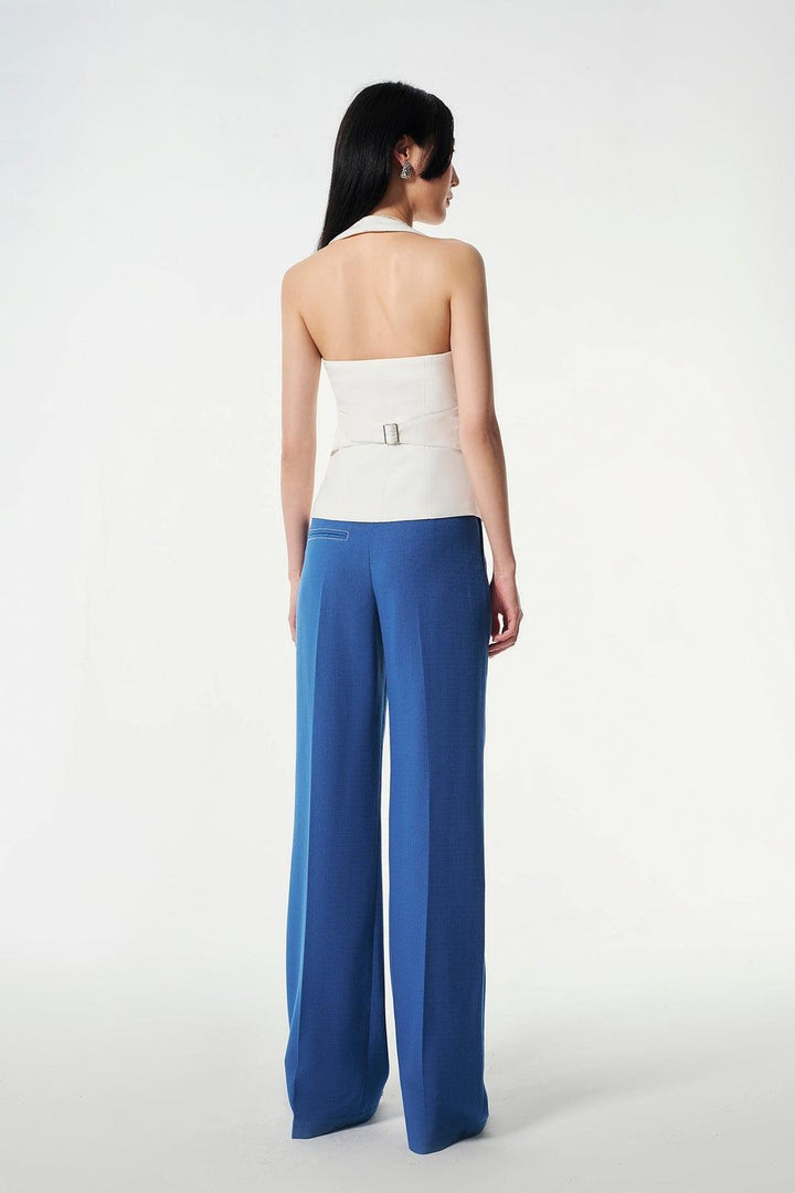 Nilah Straight High Waist Wool Cotton Pants - MEAN BLVD