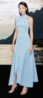 Nixie Slit Asymmetric Shoulder Cotton Spandex Ankle Length Dress - MEAN BLVD