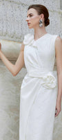Nocturne Sheath Back Slit Jacquard Floor Length Dress - MEAN BLVD