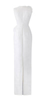 Nocturne Sheath Back Slit Jacquard Floor Length Dress - MEAN BLVD