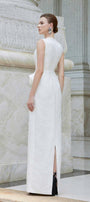 Nocturne Sheath Back Slit Jacquard Floor Length Dress - MEAN BLVD