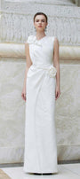 Nocturne Sheath Back Slit Jacquard Floor Length Dress - MEAN BLVD