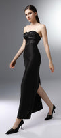 Nocturne Strapless Semi-Heart Neck Polyester Ankle Length Dress - MEAN BLVD