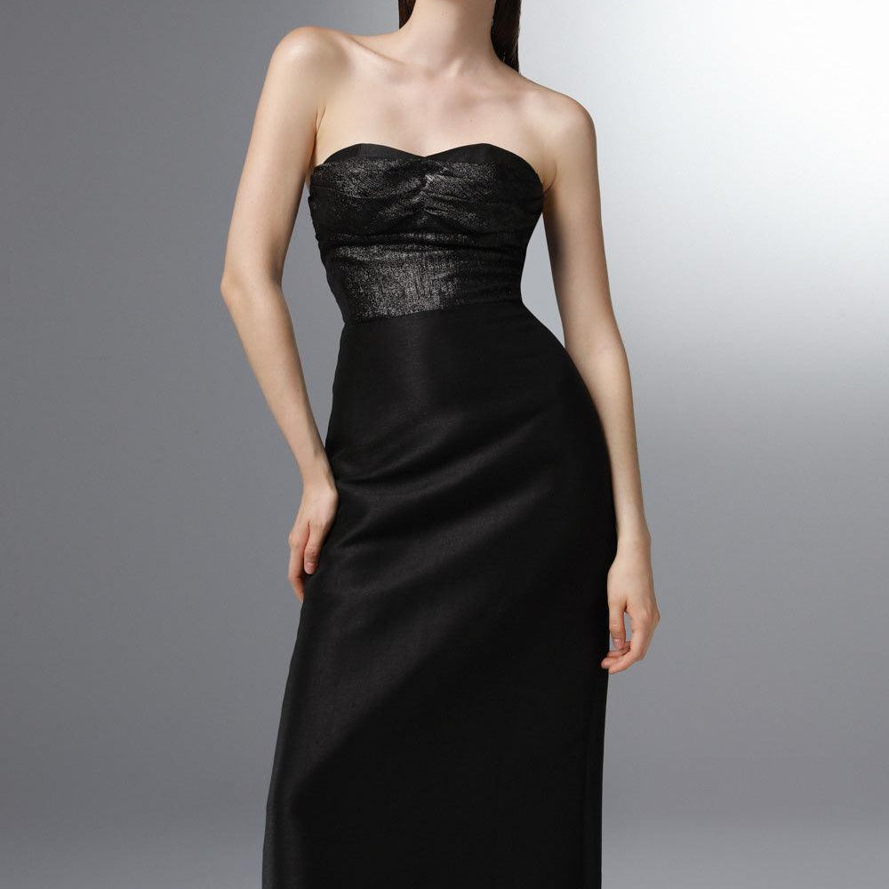 Nocturne Strapless Semi-Heart Neck Polyester Ankle Length Dress - MEAN BLVD