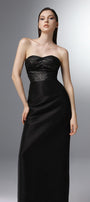 Nocturne Strapless Semi-Heart Neck Polyester Ankle Length Dress - MEAN BLVD