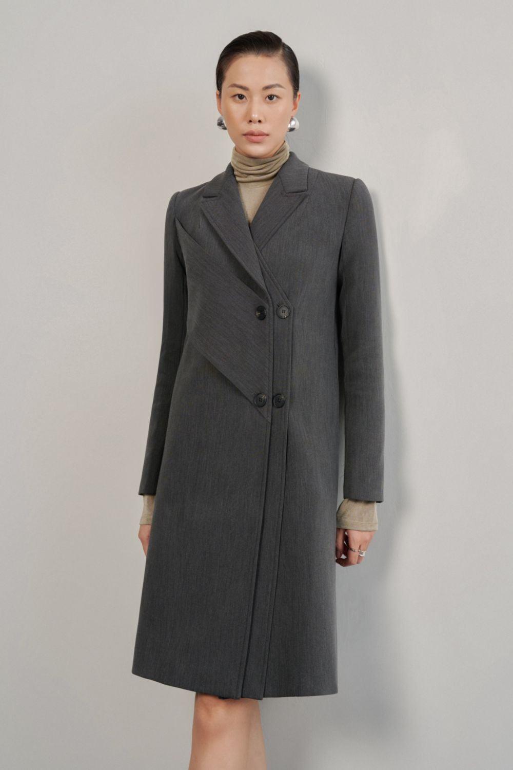 Noemi Straight Notch Lapel Cotton Knee-length Trench Coat - MEAN BLVD