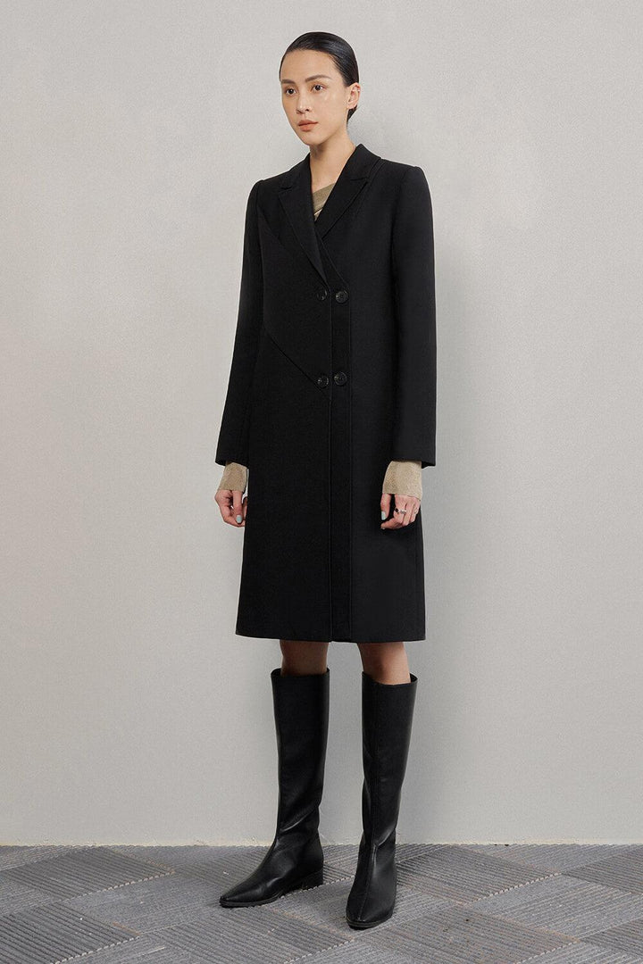 Noemi Straight Notch Lapel Cotton Knee-length Trench Coat - MEAN BLVD