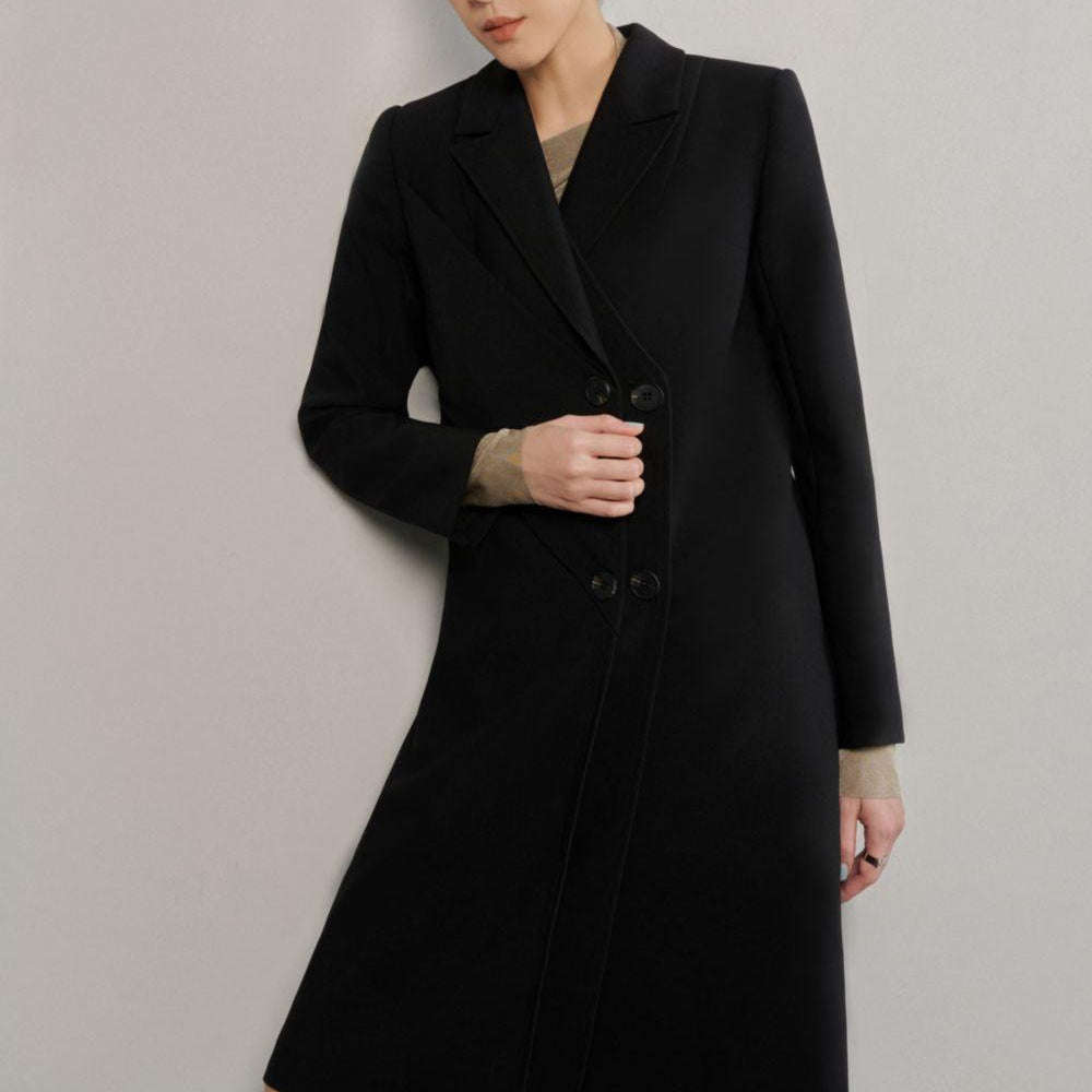 Noemi Straight Notch Lapel Cotton Knee-length Trench Coat - MEAN BLVD