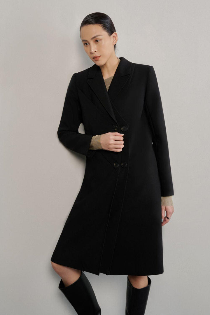 Noemi Straight Notch Lapel Cotton Knee-length Trench Coat - MEAN BLVD