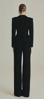 Noir A-line Long Sleeved Poly Silk Blazer - MEAN BLVD