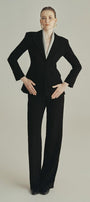 Noir A-line Long Sleeved Poly Silk Blazer - MEAN BLVD