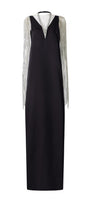 Nomad Straight V-Neck Silk Floor Length Dress - MEAN BLVD