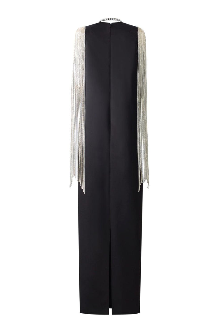 Nomad Straight V-Neck Silk Floor Length Dress - MEAN BLVD