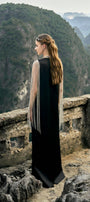 Nomad Straight V-Neck Silk Floor Length Dress - MEAN BLVD
