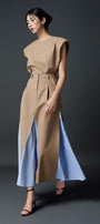 Nomi Straight Cap Sleeved Khaki Top - MEAN BLVD