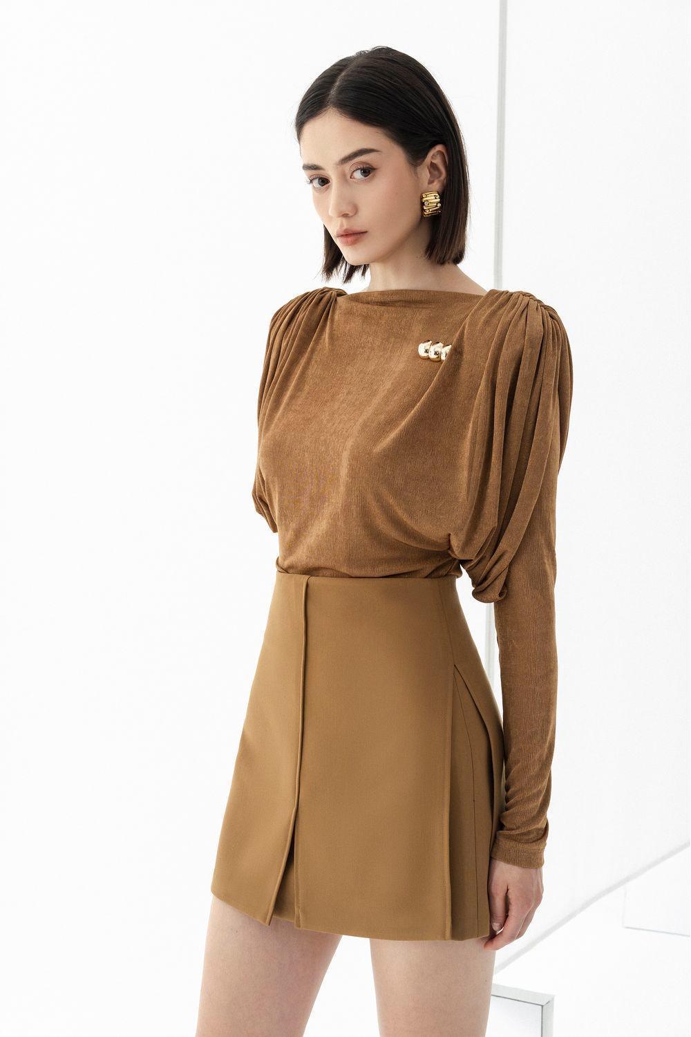 Nora A-line Back Zipper Polycotton Mini Skirt - MEAN BLVD