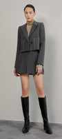 Nora Cropped V-Neck Cotton Blazer - MEAN BLVD