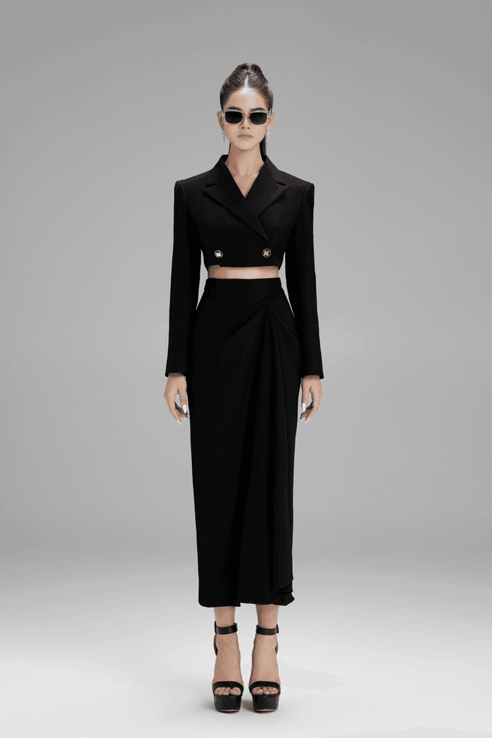 Nova Pencil High Waist Polycotton Midi Skirt - MEAN BLVD