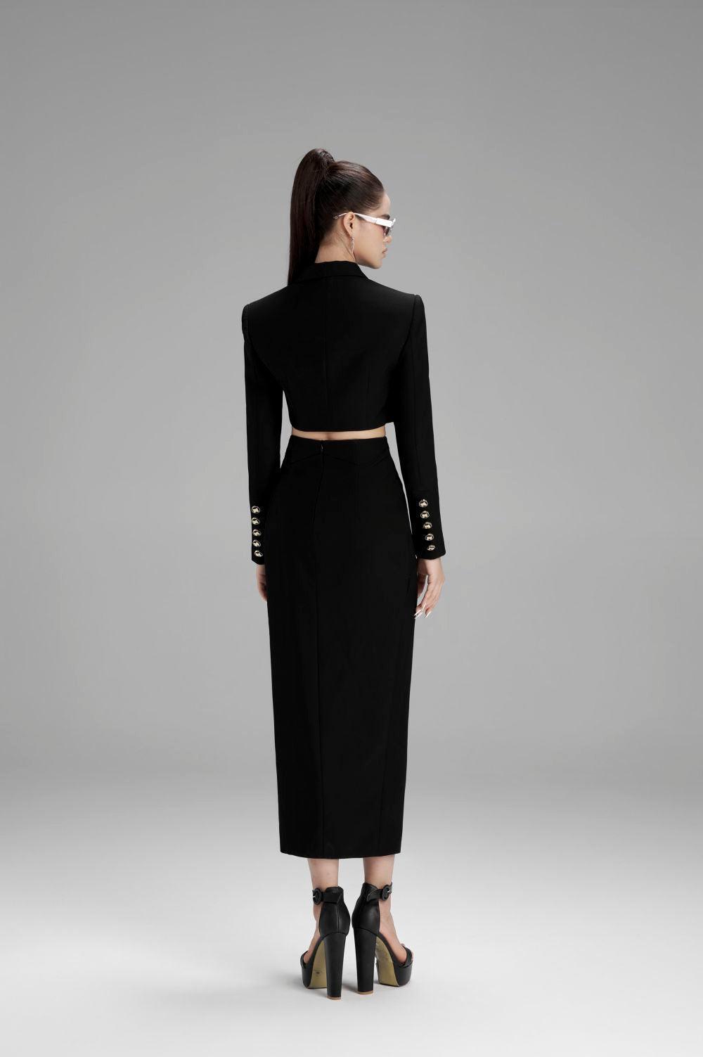 Nova Pencil High Waist Polycotton Midi Skirt - MEAN BLVD