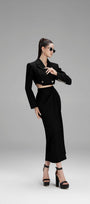 Nova Pencil High Waist Polycotton Midi Skirt - MEAN BLVD