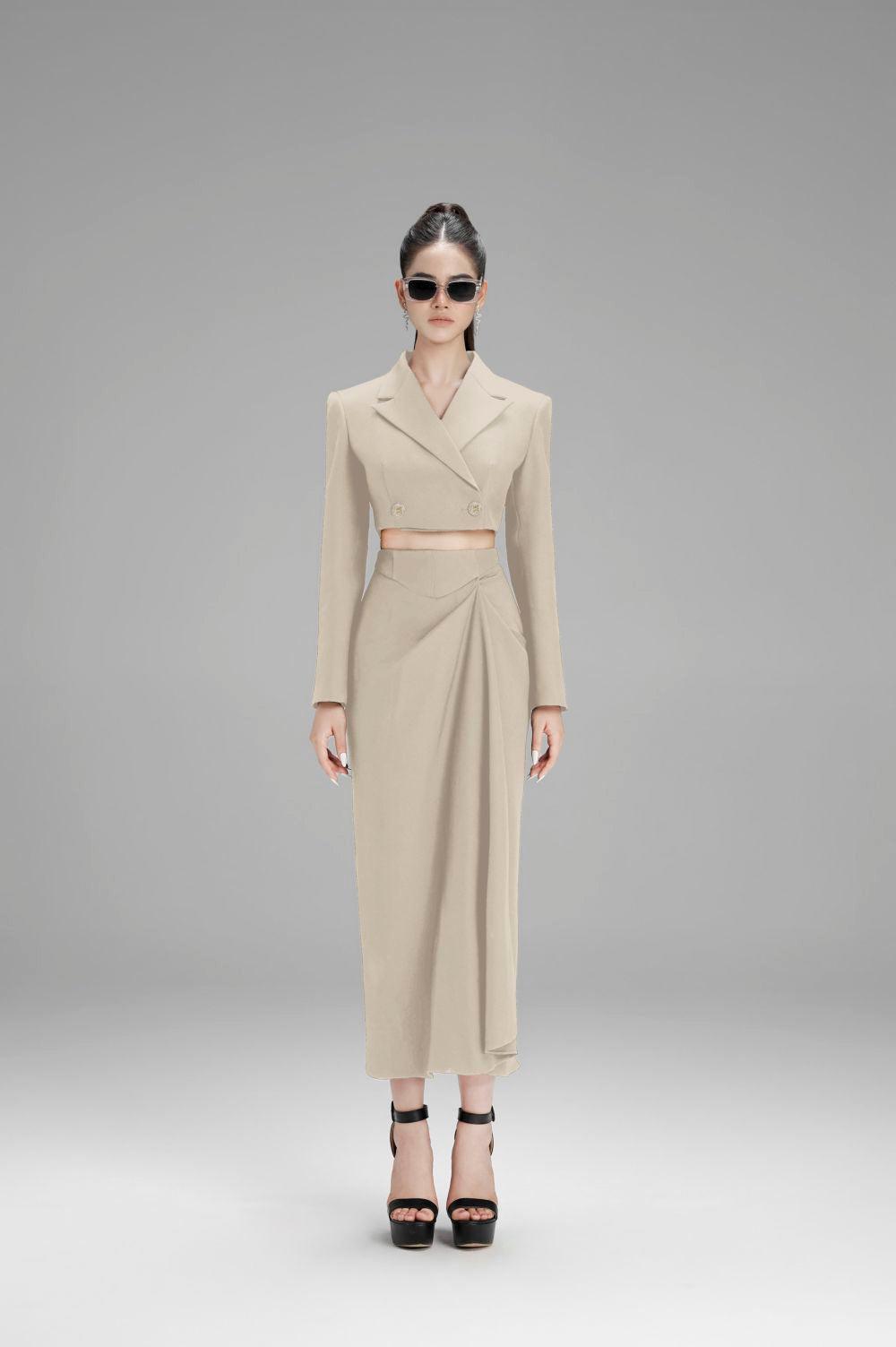 Nova Pencil High Waist Polycotton Midi Skirt - MEAN BLVD