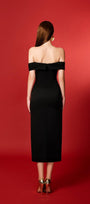 Nova Pencil Off-Shoulder Taffeta Midi Dress - MEAN BLVD