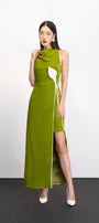 Nova Slit Cowl Neck Velvet Ankle Length Dress - MEAN BLVD