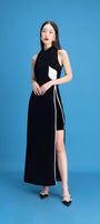 Nova Slit Cowl Neck Velvet Ankle Length Dress - MEAN BLVD