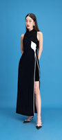Nova Slit Cowl Neck Velvet Ankle Length Dress - MEAN BLVD