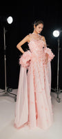 Novak Ball Gown Flower Applique Silk Organza Floor Length Dress - MEAN BLVD