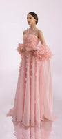 Novak Ball Gown Flower Applique Silk Organza Floor Length Dress - MEAN BLVD