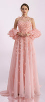 Novak Ball Gown Flower Applique Silk Organza Floor Length Dress - MEAN BLVD