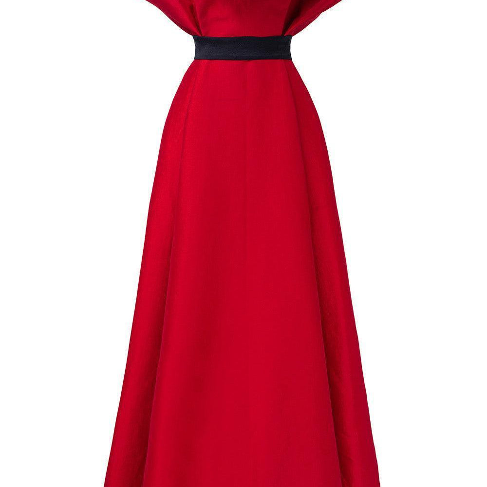 Novalee A-line Draped Taffeta High-low Dress - MEAN BLVD