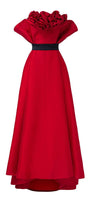 Novalee A-line Draped Taffeta High-low Dress - MEAN BLVD