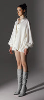 Novella Bubble Puffy Sleeved Wool Cotton Mini Dress - MEAN BLVD