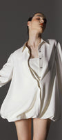 Novella Bubble Puffy Sleeved Wool Cotton Mini Dress - MEAN BLVD