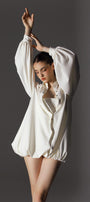 Novella Bubble Puffy Sleeved Wool Cotton Mini Dress - MEAN BLVD
