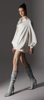 Novella Bubble Puffy Sleeved Wool Cotton Mini Dress - MEAN BLVD
