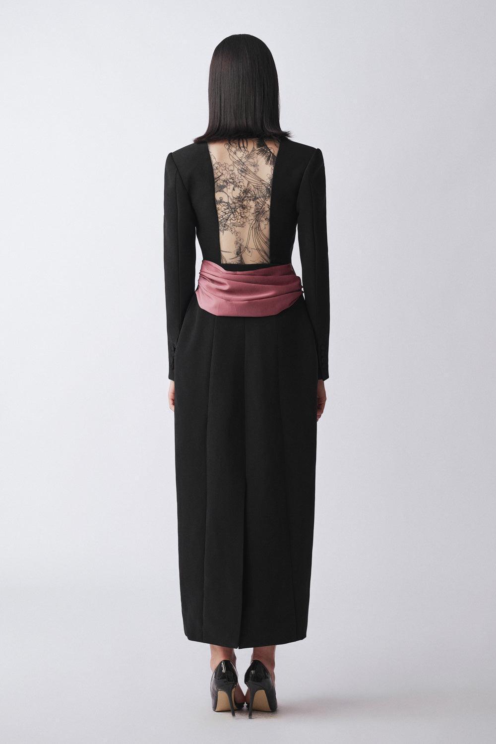 Numinous Shirt Square Shoulder Poly Silk Ankle Length Dress - MEAN BLVD
