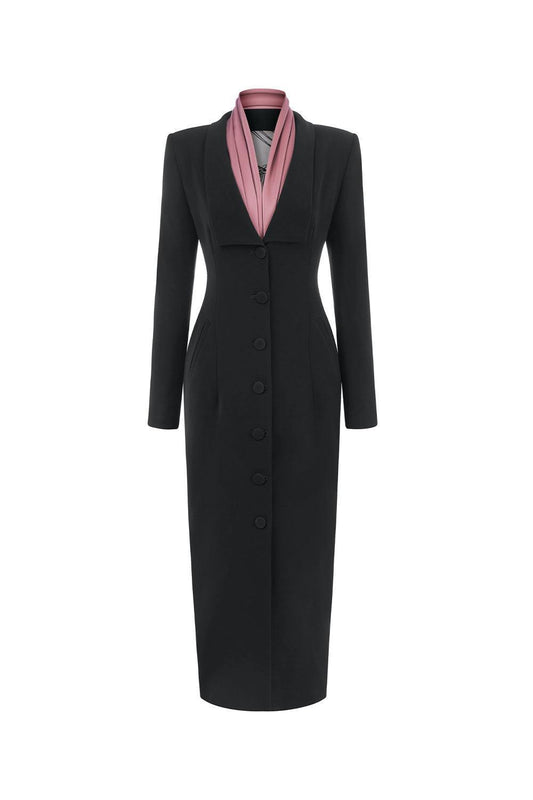 Numinous Shirt Square Shoulder Poly Silk Ankle Length Dress - MEAN BLVD